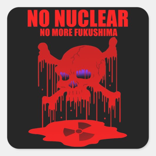 NO NUCLEAR 2 VIERKANTE STICKER (Voorkant)