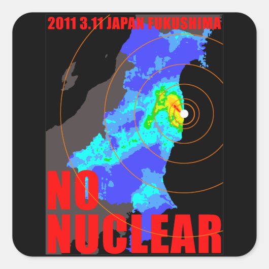 NO NUCLEAR MAP VIERKANTE STICKER (Voorkant)