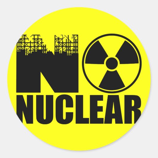 NO NUCLEAR MONO RONDE STICKER (Voorkant)