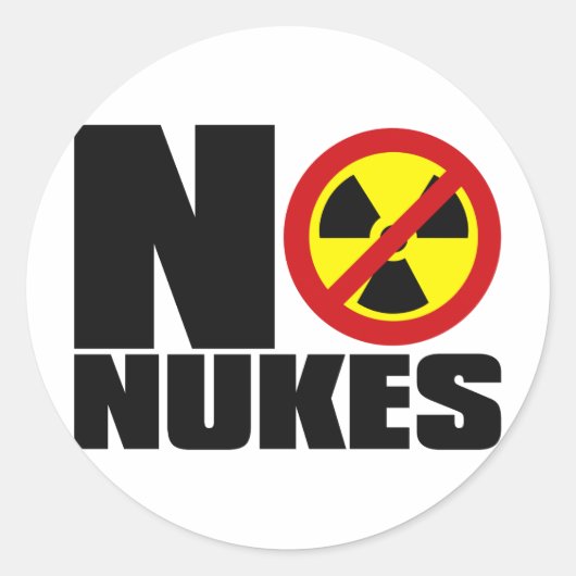 NO_NUKES RONDE STICKER (Voorkant)
