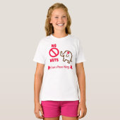 No Nuts Peanut Allergy Cute Elephant T-Shirt (Voorkant volledig)