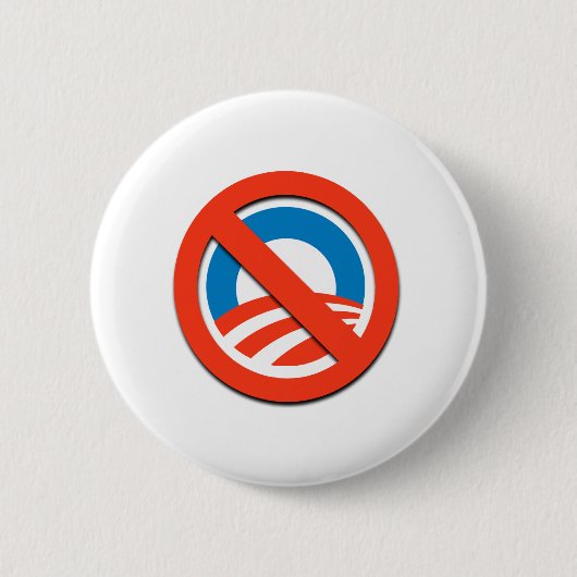 NO "O" / No Obama Ronde Button 5,7 Cm (Voorkant)