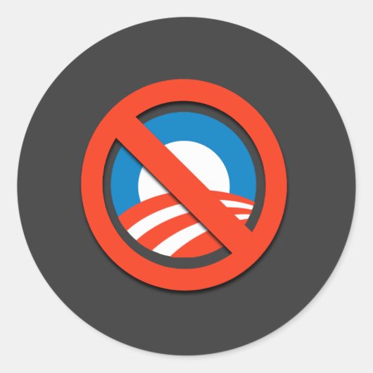 NO "O" / No Obama Ronde Sticker (Voorkant)