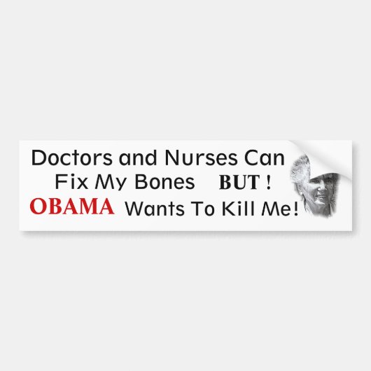 NO OBAMA Anti-Health Care Bumpersticker (Voorkant)
