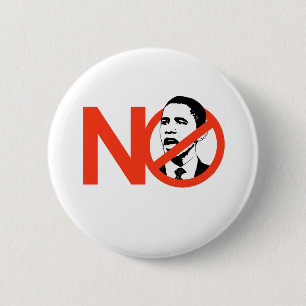 NO OBAMA/ANTI-OBAMA RONDE BUTTON 5,7 CM