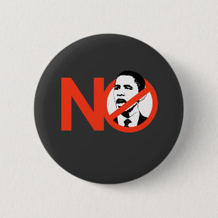 No Obama / Anti-Obama T-shirts Ronde Button 5,7 Cm
