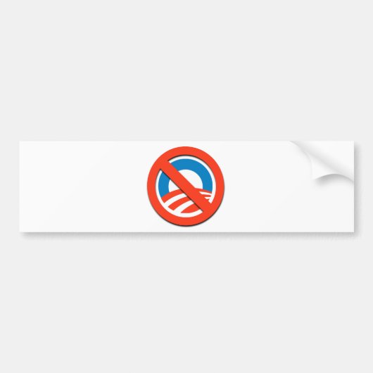 NO OBAMA/NO O BUMPERSTICKER (Voorkant)