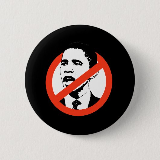 NO OBAMA RONDE BUTTON 5,7 CM (Voorkant)
