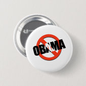 NO OBAMA RONDE BUTTON 5,7 CM (Voorkant /achterkant)