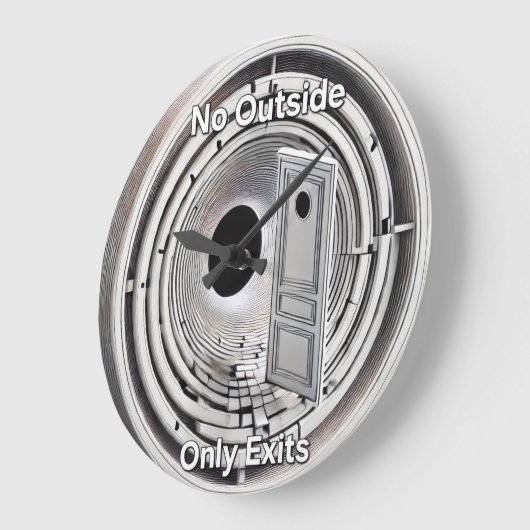 No outside only exits Wall Clock Grote Klok (Hoek)