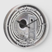 No outside only exits Wall Clock Grote Klok (Voorkant)