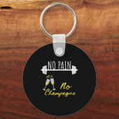 No Pain No Champagne Gym Motivation For Women Sleutelhanger (Voorkant)