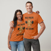 No Pain No Gain Buff Cat Weightlifting Funny Gym D T-shirt (Unisex)