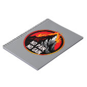 No Pain No Gain Burning Mountain Motivational Spir Notitieboek (Linkerzijde)