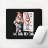 No Pain No Gain Funny Body Building Gnome For Fitn Muismat (Met muis)