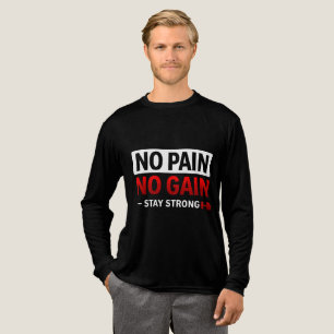 No Pain No Gain Gym Motivatie T-Shirt Fit
