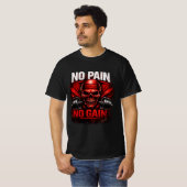 No Pain No Gain Gym Motivation T-Shirt | Hardcore  (Voorkant volledig)