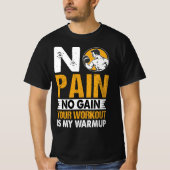 No Pain No Gain Gym Workout Quote Mannen T-shirt (Voorkant)