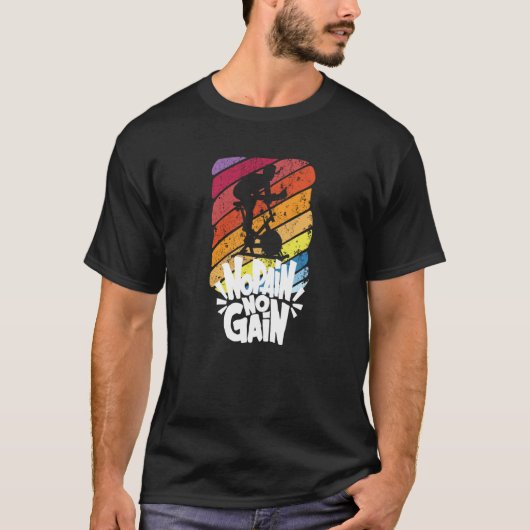 No Pain No Gain Indoor Cycling Class 1 T-shirt (Voorkant)