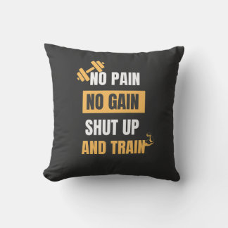 No Pain No Gain-Motivatie Fitness Quote Kussens