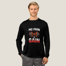 "No Pain No Gain Motivatie Gym T-shirt"