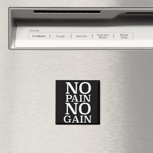 No Pain No Gain Motivation  Magneet (Insitu (Vaatwasser))