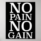 No Pain No Gain Motivation  Poster (Voorkant)
