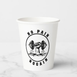 No Pain No Gain Paper Cups voor fitnessliefhebbers Papieren Bekers