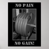 NO PAIN NO GAIN! Weightlifting Exercise Poster (Voorkant)