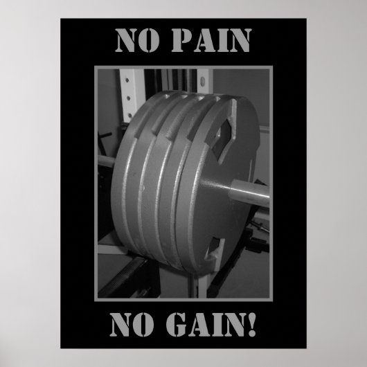 NO PAIN NO GAIN! Weightlifting Exercise Poster (Voorkant)