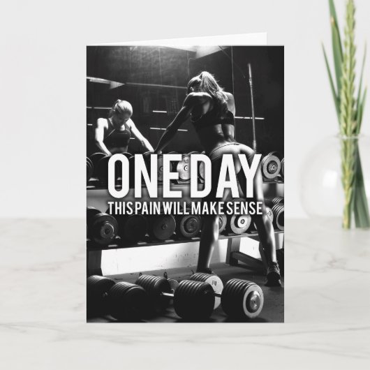 No PAIN No Gain - Women's Workout Motivatie Kaart (Voorkant)