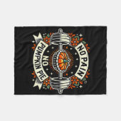 No Pain No Pumpkinpie Barbell Bodybuilding Thanksg Fleece Deken (Voorkant (Horizontaal))