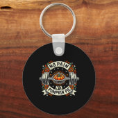 No Pain No Pumpkinpie Barbell Bodybuilding Thanksg Sleutelhanger (Voorkant)