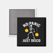 No Panic Just Disco Funny Skeleton Dancing Gothic Magneet (Voorkant / Achterkant)