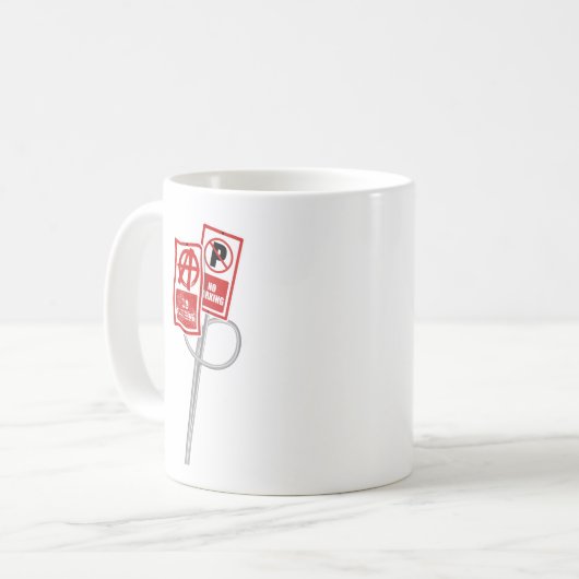 No parking anarchy sign koffiemok (Voorkant links)