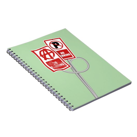 No parking anarchy sign notitieboek (Rechterzijde)