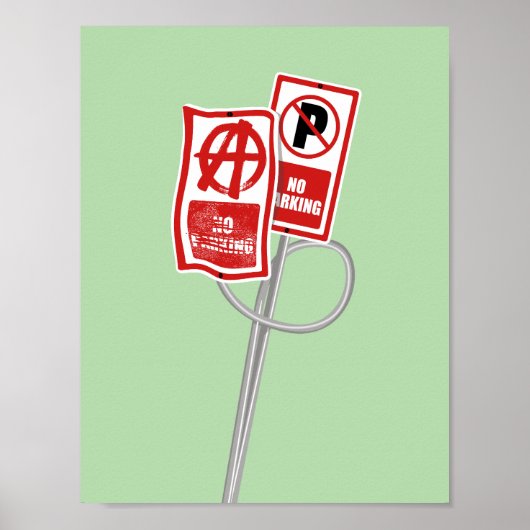 No parking anarchy sign poster (Voorkant)