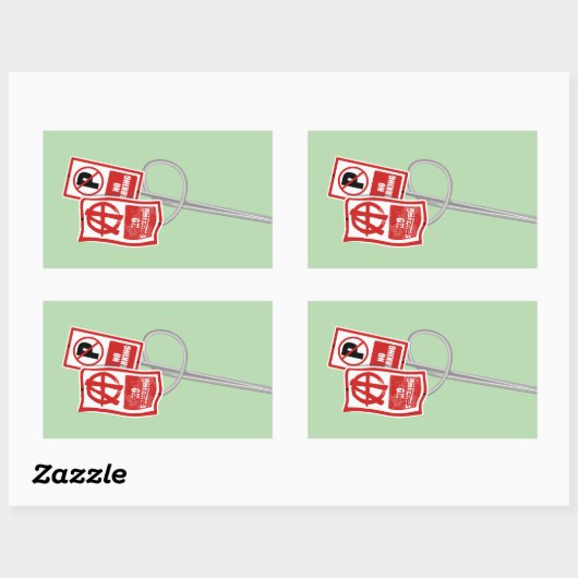 No parking anarchy sign rechthoekige sticker (Vel)