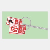 No parking anarchy sign rechthoekige sticker (Voorkant)