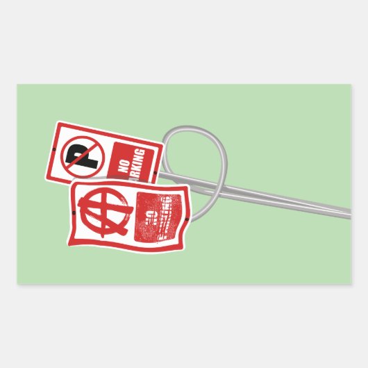 No parking anarchy sign rechthoekige sticker (Voorkant)