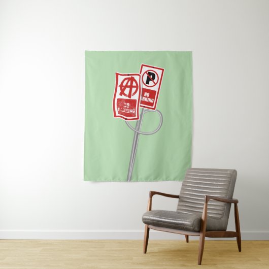 No parking anarchy sign wandkleed (In situ)