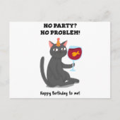 NO PARTY NO PROBLEM HAPPY BITRHDAY TO ME BRIEFKAART (Voorkant)