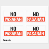 No Pasaran Rechthoekige Sticker (Vel)
