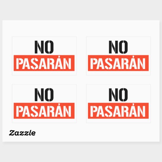 No Pasaran Rechthoekige Sticker (Vel)