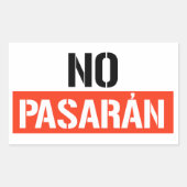 No Pasaran Rechthoekige Sticker (Voorkant)