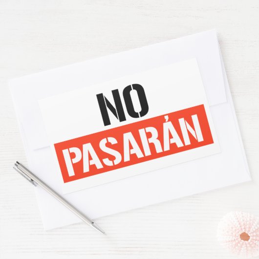 No Pasaran Rechthoekige Sticker (Envelop)