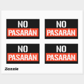 No Pasaran Rechthoekige Sticker (Vel)