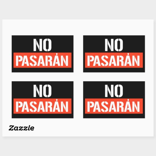 No Pasaran Rechthoekige Sticker (Vel)