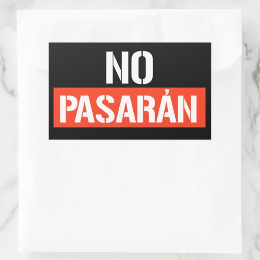 No Pasaran Rechthoekige Sticker (Tas)