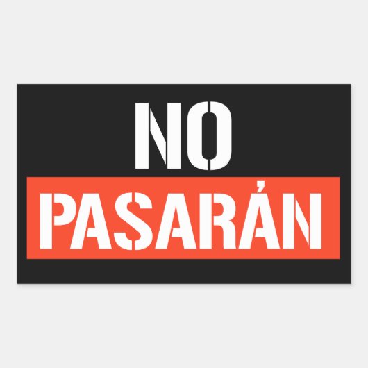 No Pasaran Rechthoekige Sticker (Voorkant)